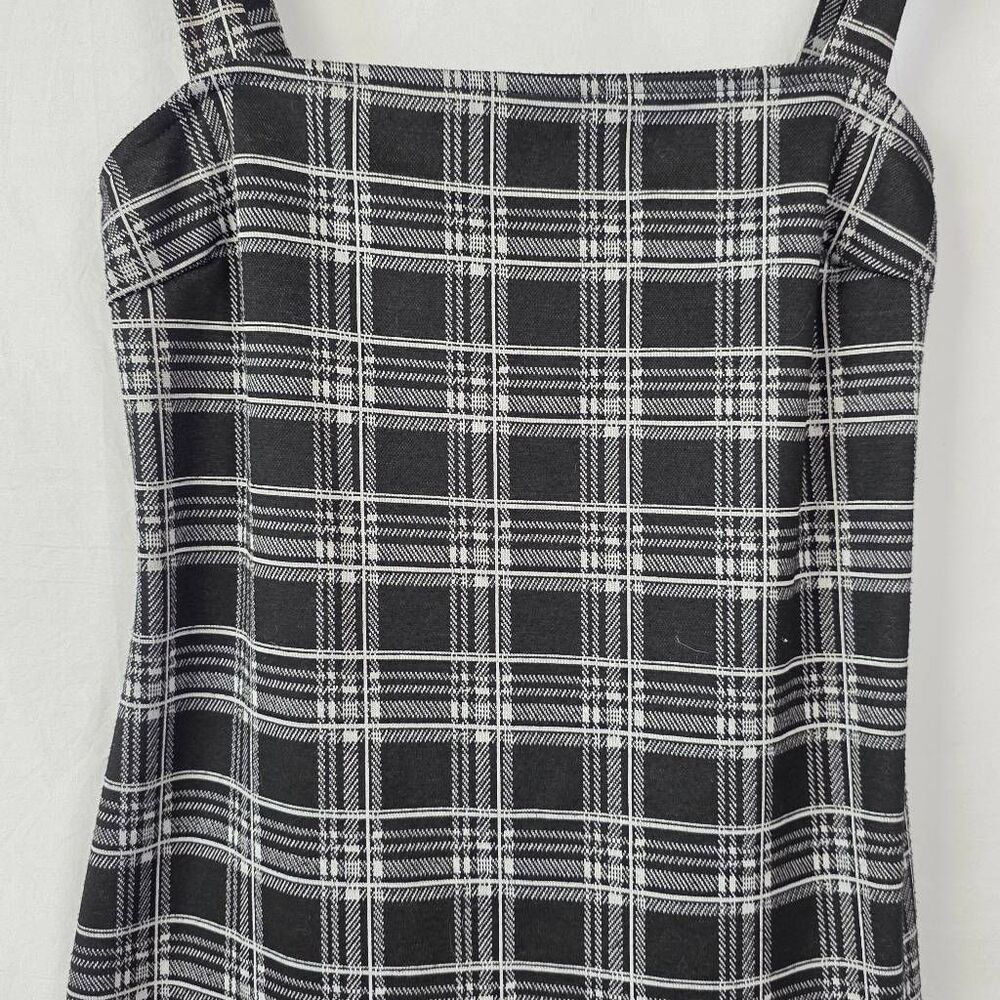 Forever 21 Plaid Mini Dress Black White Small - Picture 4 of 9